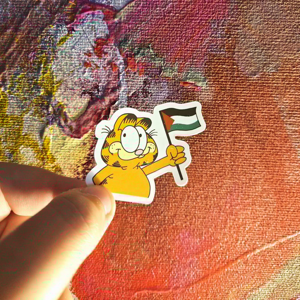Image of Cartoon Cat Palestine Sticker