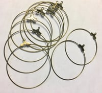 Image 1 of Beading Hoops Plated Smooth Round Bead Hoops with 2mm Loop Choose from 40mm, 30mm or 20mm