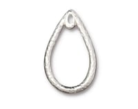 Image 3 of Teardrop Hoop Connector Stitch Around TierraCast Hammered Distressed Choose Size/Color