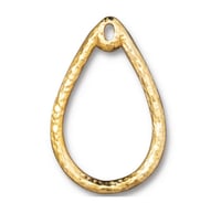 Image 5 of Teardrop Hoop Connector Stitch Around TierraCast Hammered Distressed Choose Size/Color