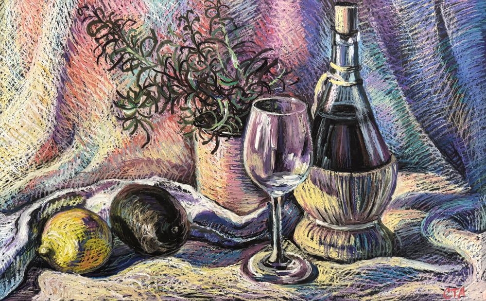 Image of Tatiana Suvorova - Still life with a bottle of wine