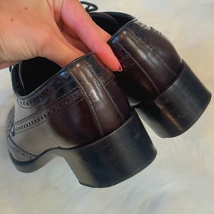 Image of Authentic Prada Oxford Heeled Loafers - Size 8.5/9