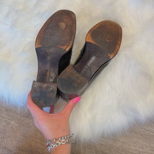 Image of Authentic Prada Oxford Heeled Loafers - Size 8.5/9