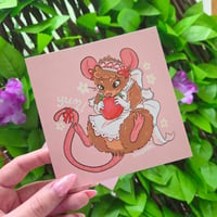 Image 2 of Sweet Strawberry Mouse Greeting Card with Envelope Set