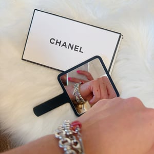 Image of Authentic Chanel Handheld Compact Mirror - NIB