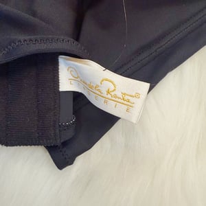 Image of Size 34A/32B - Vintage Oscar de la Renta Designer Simple Black Satin Bustier