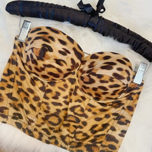 Image of Size Small - Authentic Moschino Leopard Bustier 