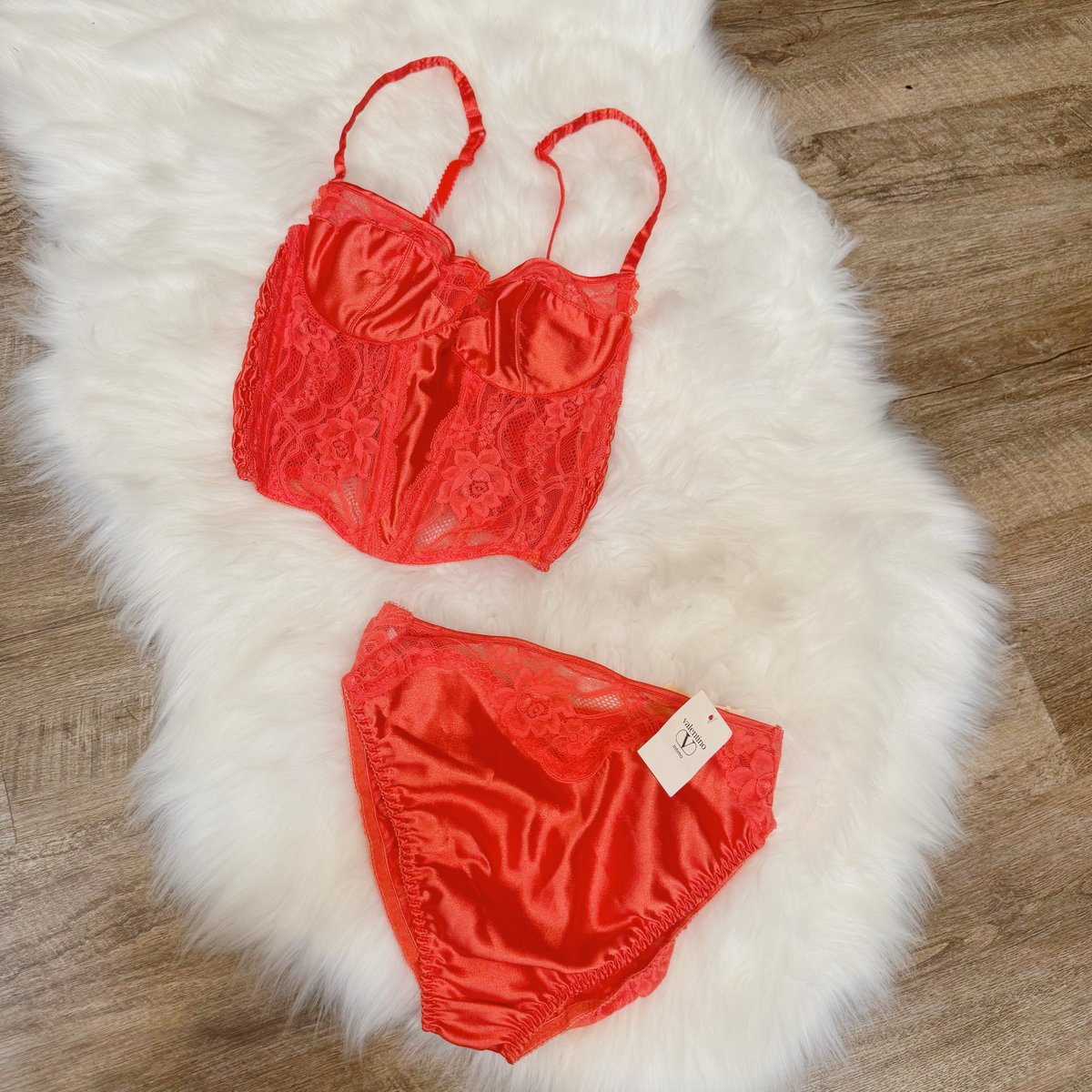 Image of Valentino Intimo Vintage 2 Pc Satin Lounge Set - NWT, Size S