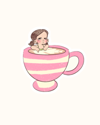Image 3 of Girl in a Teacup Postcard + Sticker Bundle 