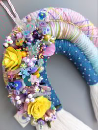 Image 2 of Embellished Macrame Rainbow Wallhanging (#1)