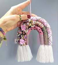Image 3 of Embellished Macrame Rainbow Wallhanging (#2)