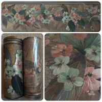 Image 1 of 1990s Vintage Brewsters Wallpaper Border Rolls - 80s Traditional Victoriana Gold Floral - (Set of 2)
