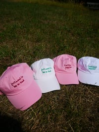 Image 7 of White & Green Just Want To Be In Bed Cap