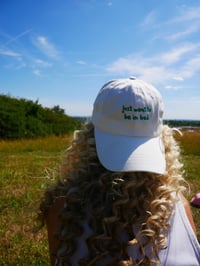 Image 2 of White & Green Just Want To Be In Bed Cap