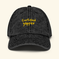 Image 2 of Black & Gold Certified Yapper Cap