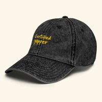 Image 4 of Black & Gold Certified Yapper Cap