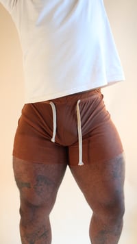Image 4 of Carmel brown transparent shorts ( PRE-ORDER)