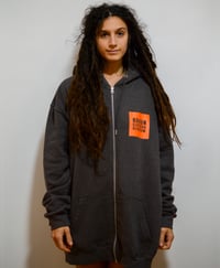 Image 4 of Box Logo Charcoal Zip Hood