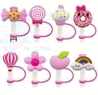 Image 1 of Candyland 8 Piece Straw Cover Set