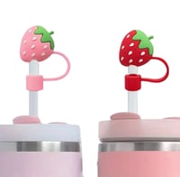 Image 2 of Strawberry Straw Covers | Pink & Red