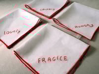 Image 1 of Fragile Hand Embroidered Napkins