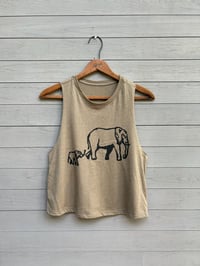 Image of Mama and Baby Elephant Cropped Tank