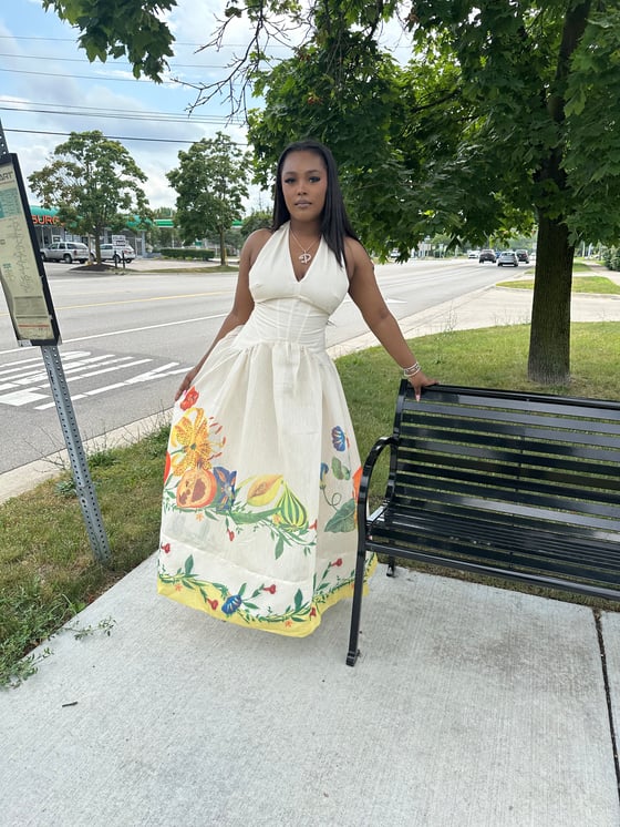 Image of Hawaii Flower Crepe Halter Dress