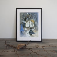 Image 2 of Painting 'Forest Clock 森の時計 bl' 原画