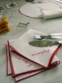 Image 2 of Hungry Hand Embroidered Napkins