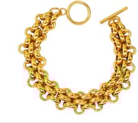 Image 5 of Panther Chain Link Bracelet - 14k PVD Gold