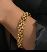 Image 1 of Panther Chain Link Bracelet - 14k PVD Gold