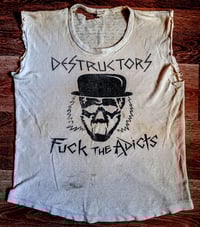 Image 4 of DESTRUCTORS - 'FUCK THE ADICTS' TSHIRT White OR Black.