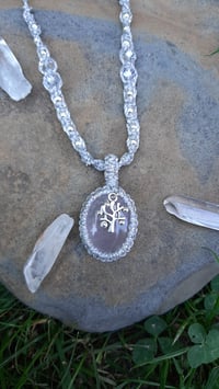 Image 1 of Rose Quartz & Tree charm 