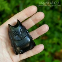 Image 1 of Fenland Bog Oak Owl Amulet (DAM677)