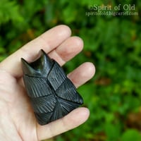 Image 4 of Fenland Bog Oak Owl Amulet (DAM677)