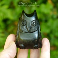 Image 2 of Fenland Bog Oak Owl Amulet (DAM677)