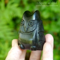 Image 3 of Fenland Bog Oak Owl Amulet (DAM677)