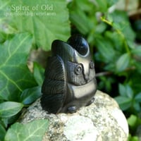 Image 9 of Fenland Bog Oak Owl Amulet (DAM677)