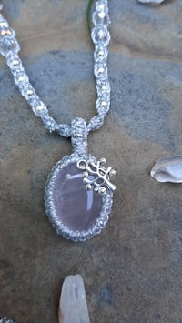 Image 2 of Rose Quartz & Tree charm 