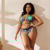 Image 7 of 'Titan's Rain' Recycled string bikini (Teal Variant)