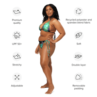 Image 8 of 'Titan's Rain' Recycled string bikini (Teal Variant)