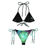 Image 13 of 'Titan's Rain' Recycled string bikini (Teal Variant)