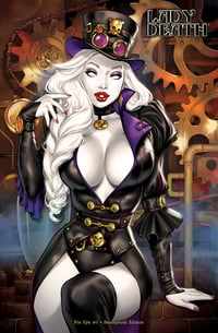 Image 1 of Lady Death Pinup #1  Steampunk Holo Foil Edition LE to 2
