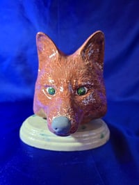 Image 1 of Ceramic Handmade Fox Head Scupture Plaque Nature Art