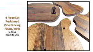 Image of Reclaimed Pine Food Trays ~ 4 Piece Set ~ Cheese Meat Fruit Charcuterie Platter