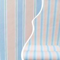 Image 1 of 1990s Vintage Primrose Wallpaper Rolls - Candy Stripes 80s Beach Seaside Coastal Blue - (Set of 2)
