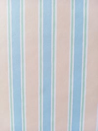 Image 3 of 1990s Vintage Primrose Wallpaper Rolls - Candy Stripes 80s Beach Seaside Coastal Blue - (Set of 2)