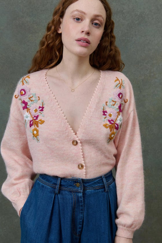 Image of Cardigan Lunami color blush Louise Misha
