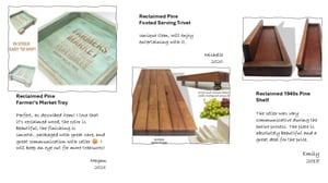 Image of Reclaimed 1940s Pine Tray ~ Sandwich/Bread Board ~ Charcuterie Cheese/Meat/Fruit Platter