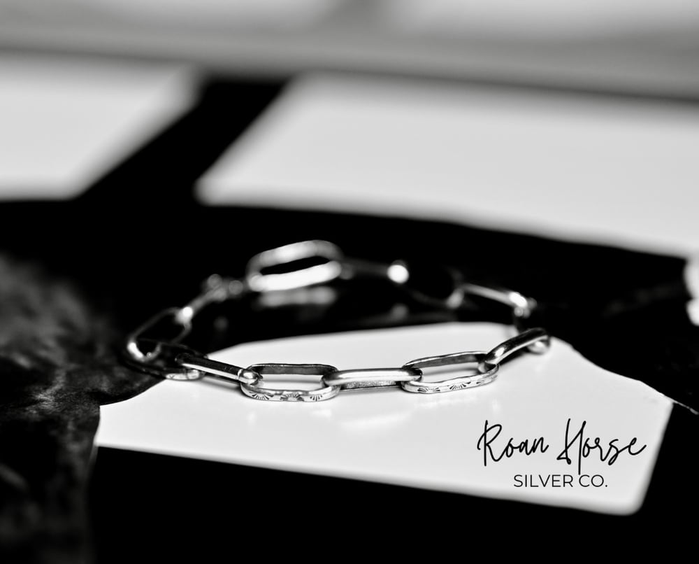 Image of Stamped paper clip bracelet 